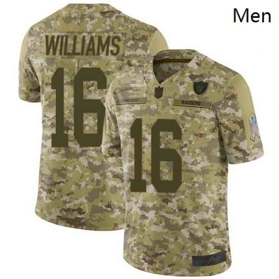 Raiders 16 Tyrell Williams Camo Men Stitched Football Limited 2018 Salute To Service Jersey